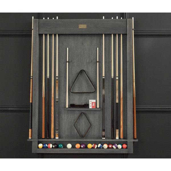 American Heritage® Alta 12Cue Wall Mounted Cue Rack , Brushed Walnut